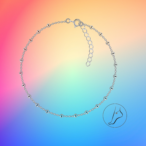 Sterling Silver Satellite Chain Anklet