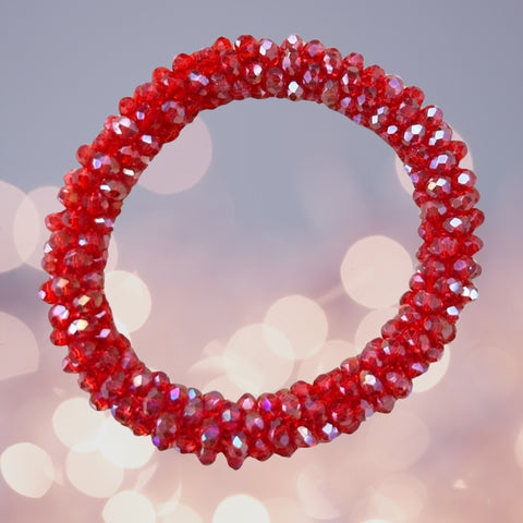 Bead Weave Elasticated Bracelet - Venetian Red