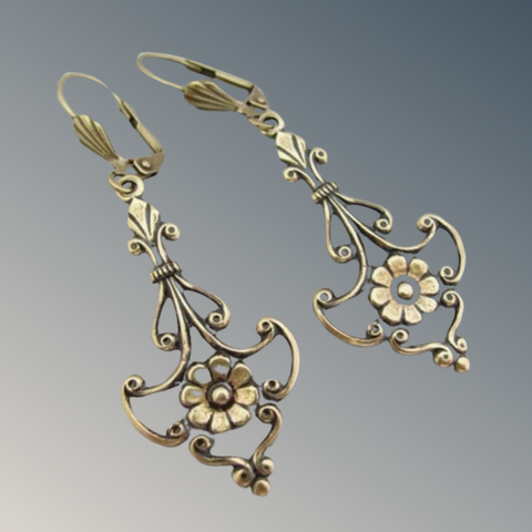 Antique Gold Vintage Style Earrings