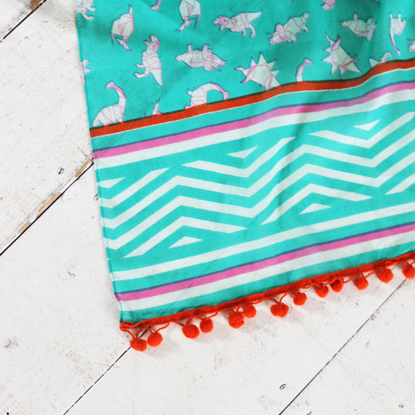 Origami Turquoise Scarf